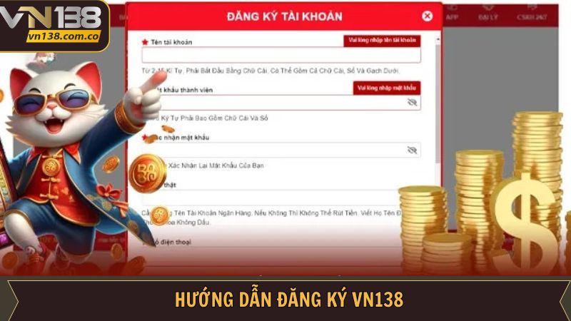 Chỉ dẫn cụ thể cá thao tác tạo tài khoản hội viên tại VN138